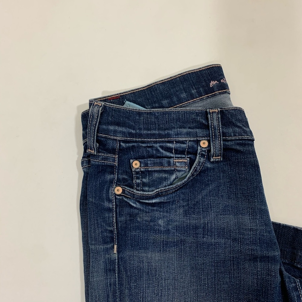 7FAMK DOJO 7 Pocket‎ Dark Wash Capri Jeans Sz 27 - Picture 4 of 6